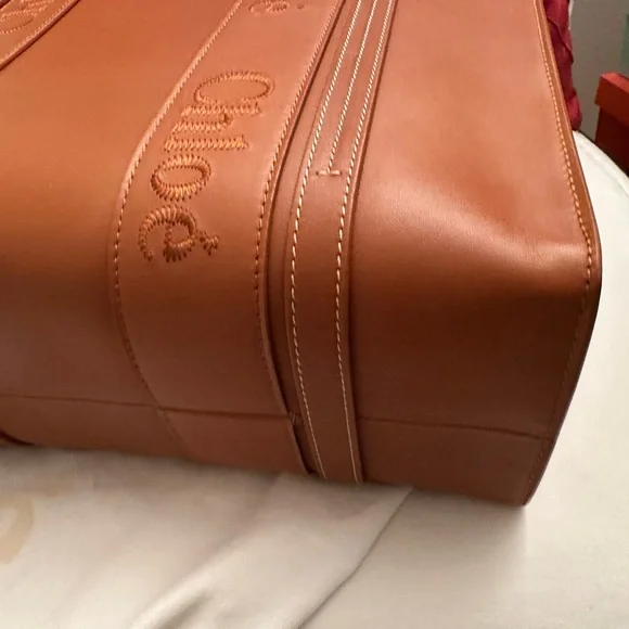 Tan Leather Chloe medium woody tote - Picture 5 of 11